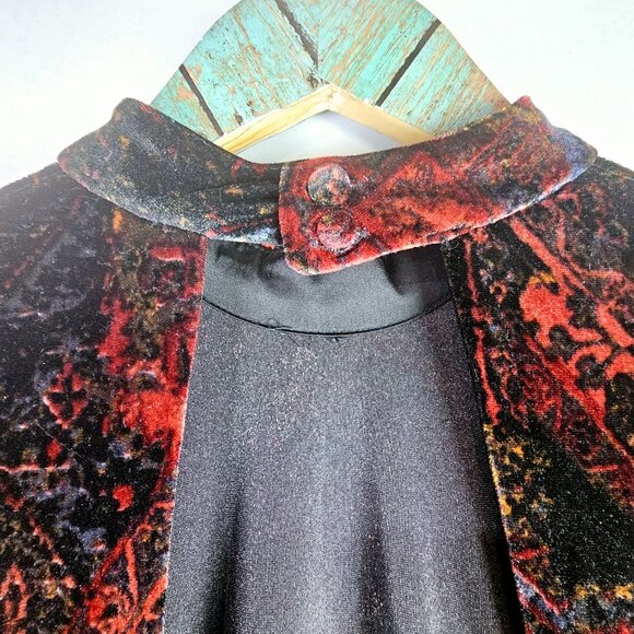 Free People Abstract Printed Backless Burnout Velvet Long Sleeve Mini Romper, 2 - Picture 7 of 9